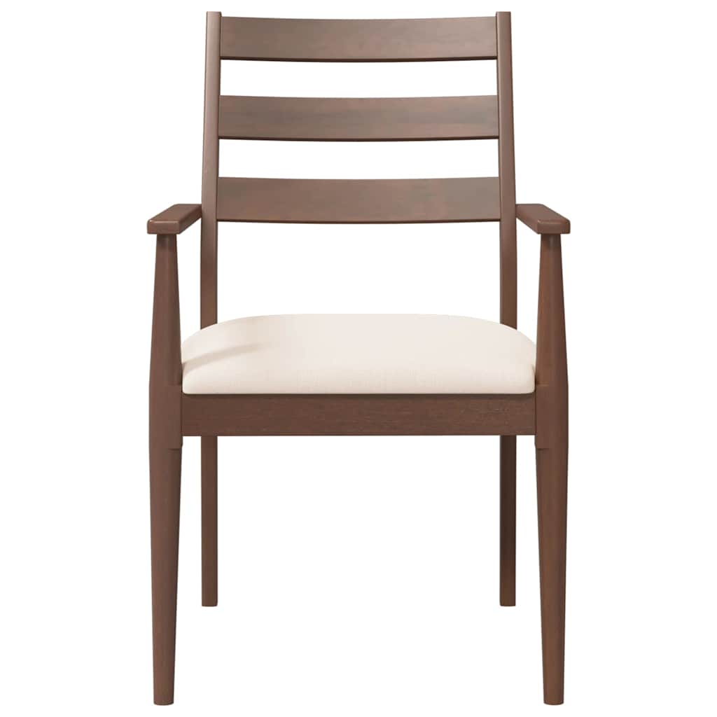 vidaXL Esszimmerstühle mit Kissen 2 Stk. Braun Massivholz Gummibaum