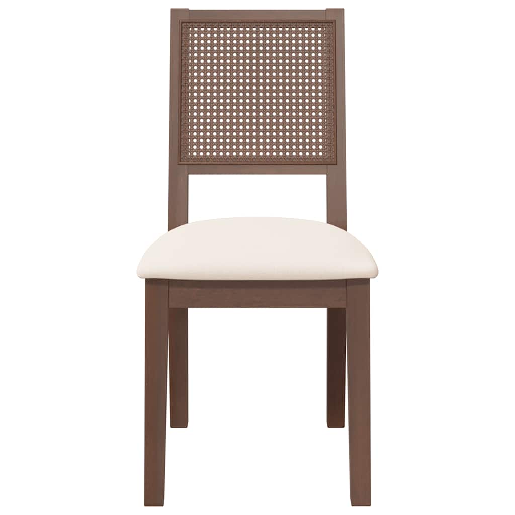 vidaXL Esszimmerstühle mit Kissen 2 Stk. Braun Massivholz Gummibaum