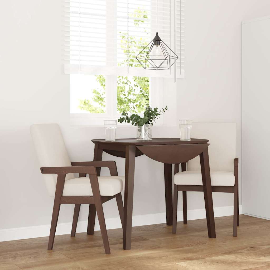 vidaXL Esszimmerstühle mit Kissen 2 Stk. Braun Massivholz Gummibaum