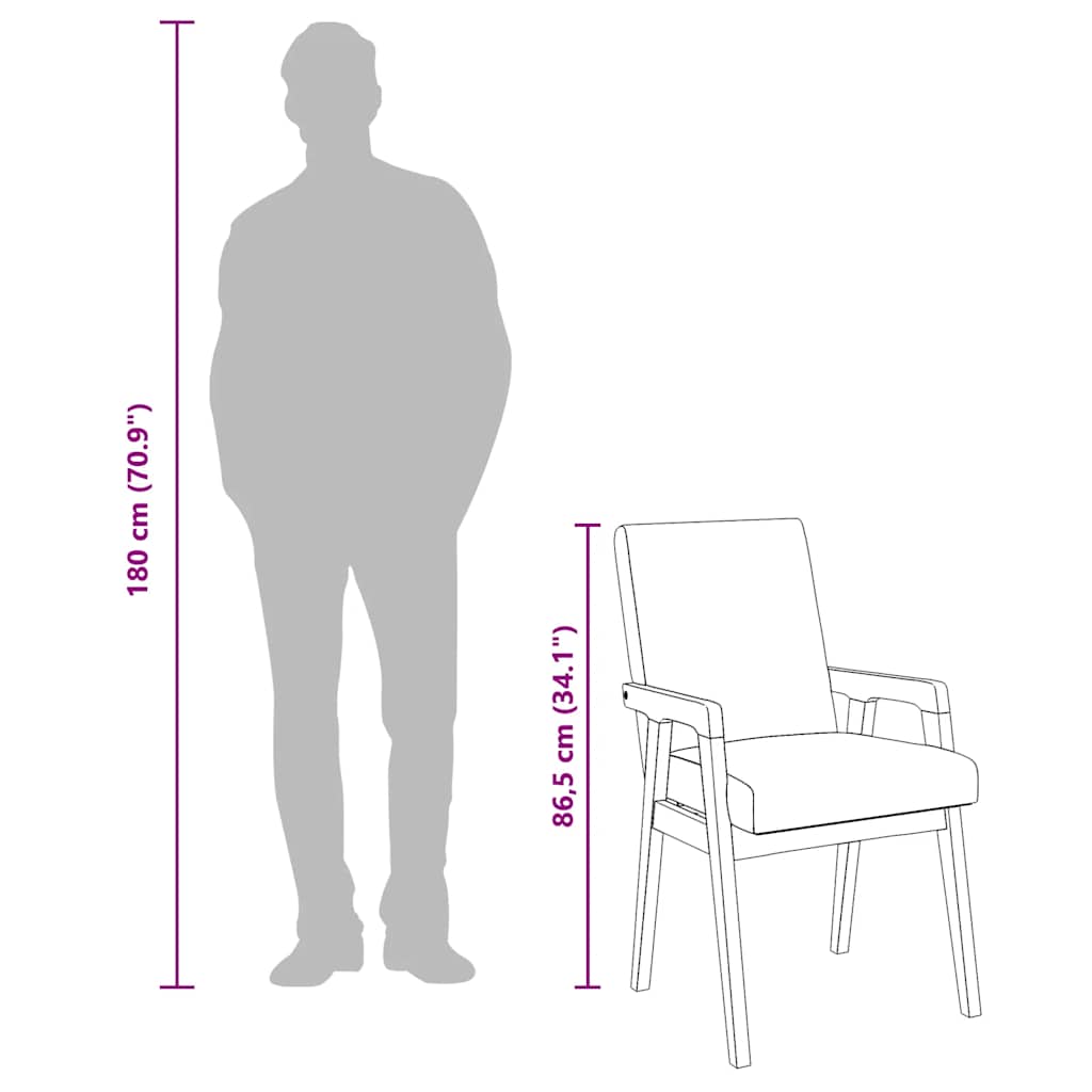 vidaXL Esszimmerstühle mit Kissen 2 Stk. Braun Massivholz Gummibaum