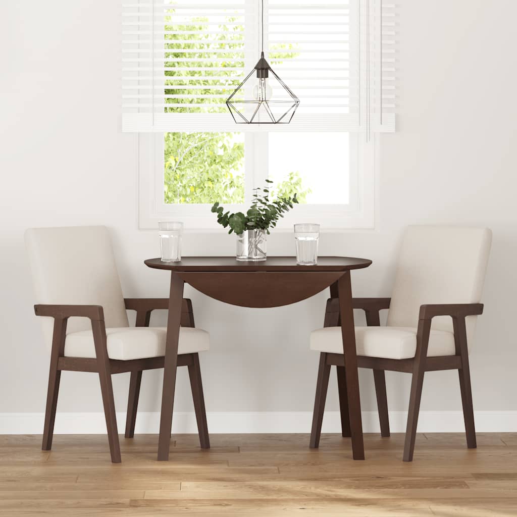 vidaXL Esszimmerstühle mit Kissen 2 Stk. Braun Massivholz Gummibaum