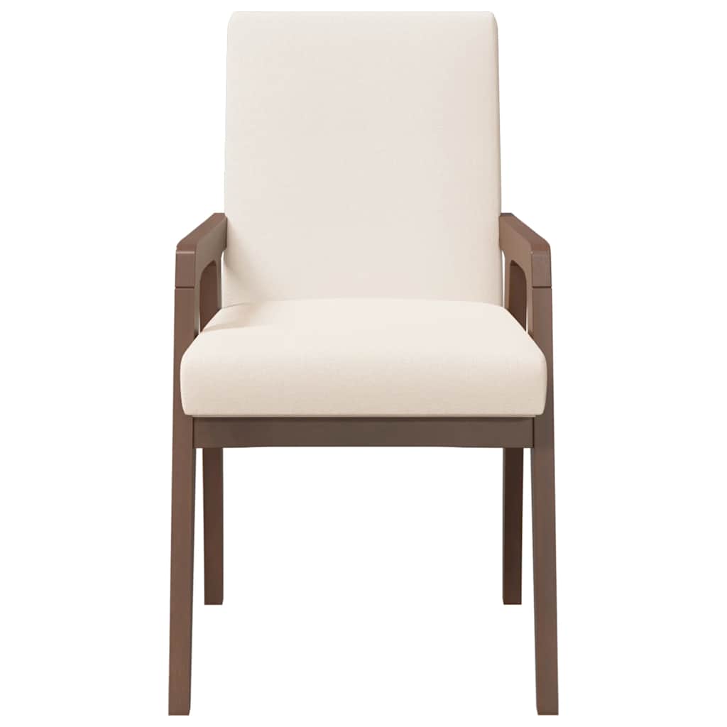 vidaXL Esszimmerstühle mit Kissen 2 Stk. Braun Massivholz Gummibaum
