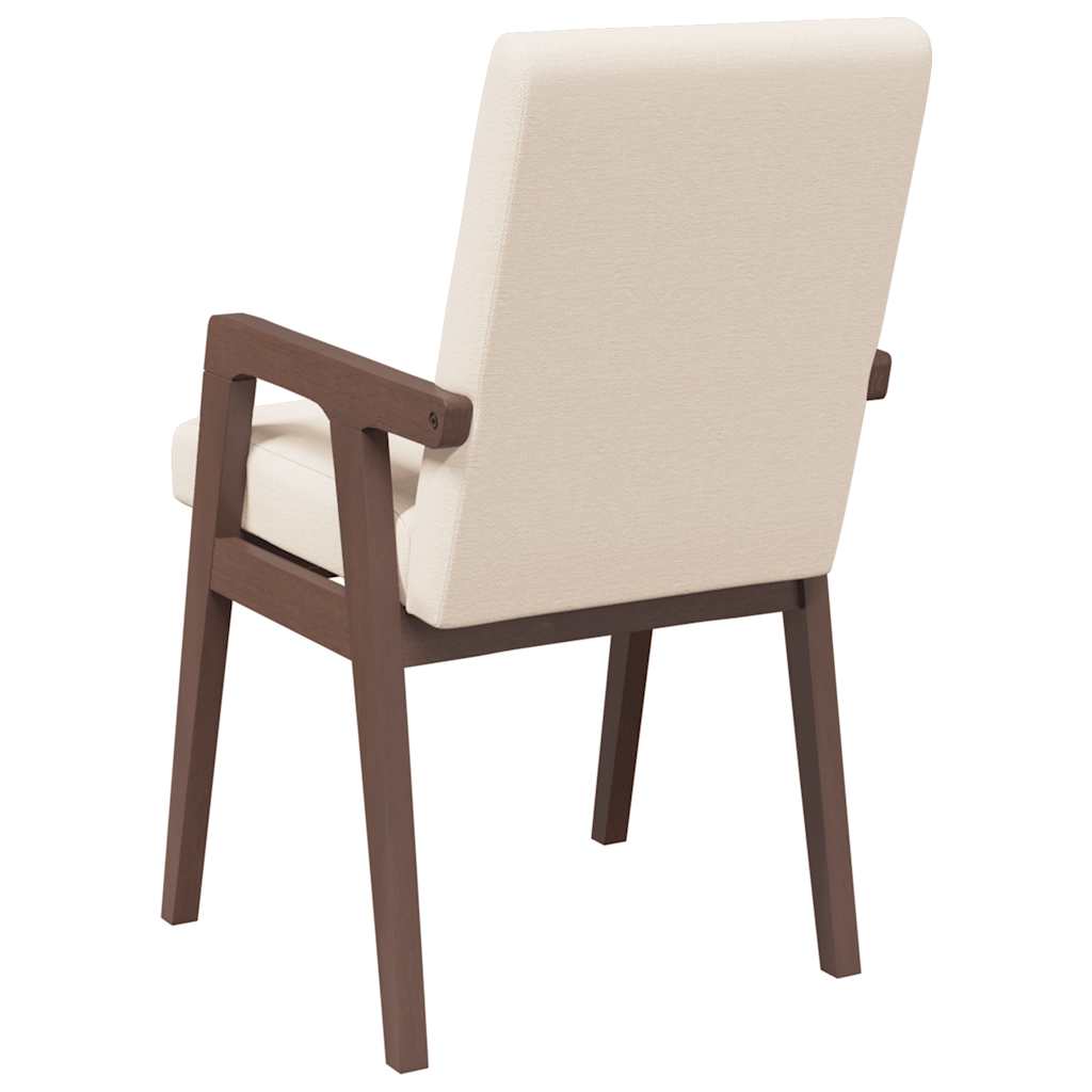 vidaXL Esszimmerstühle mit Kissen 2 Stk. Braun Massivholz Gummibaum