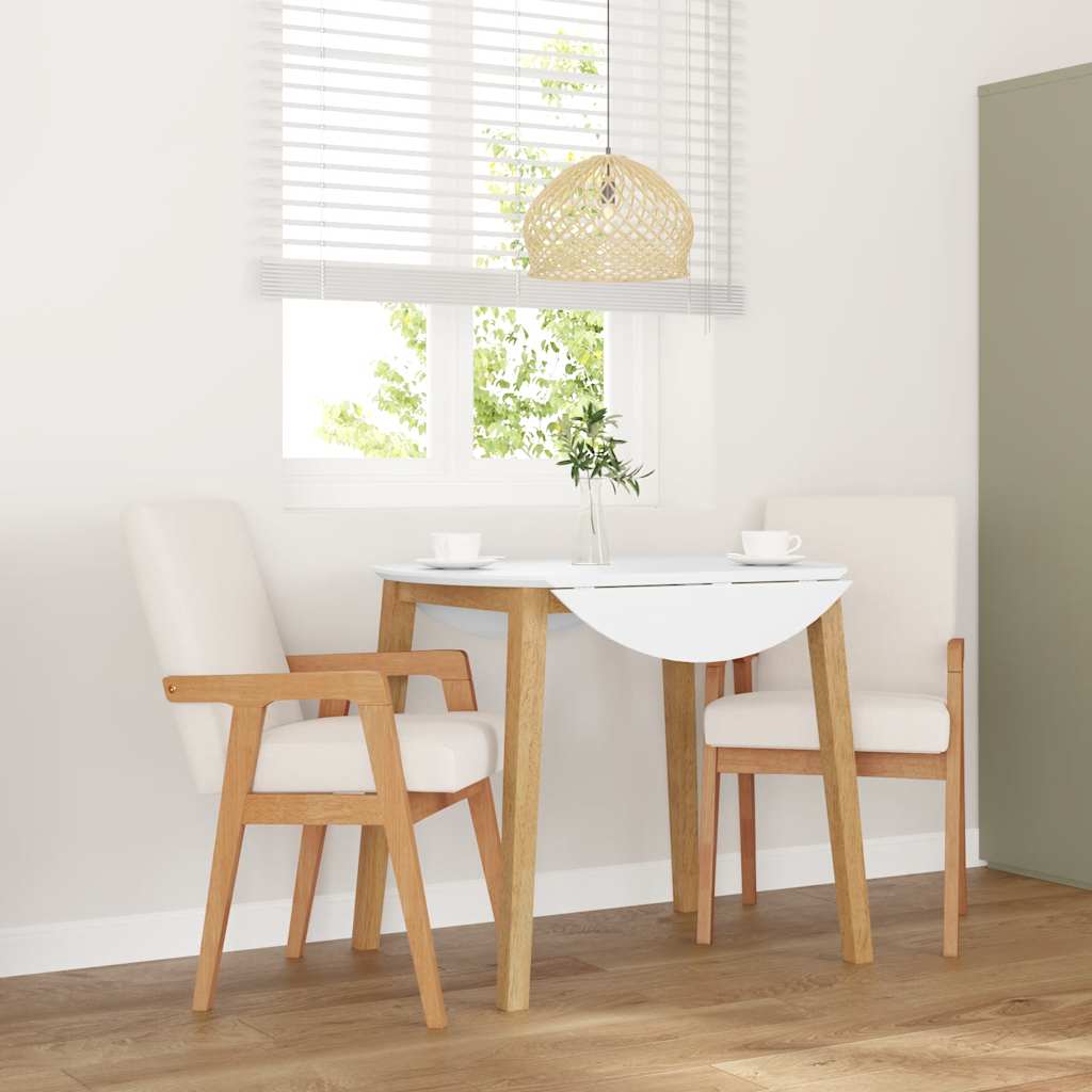 vidaXL Esszimmerstühle mit Kissen 2 Stk. Braun Massivholz Gummibaum