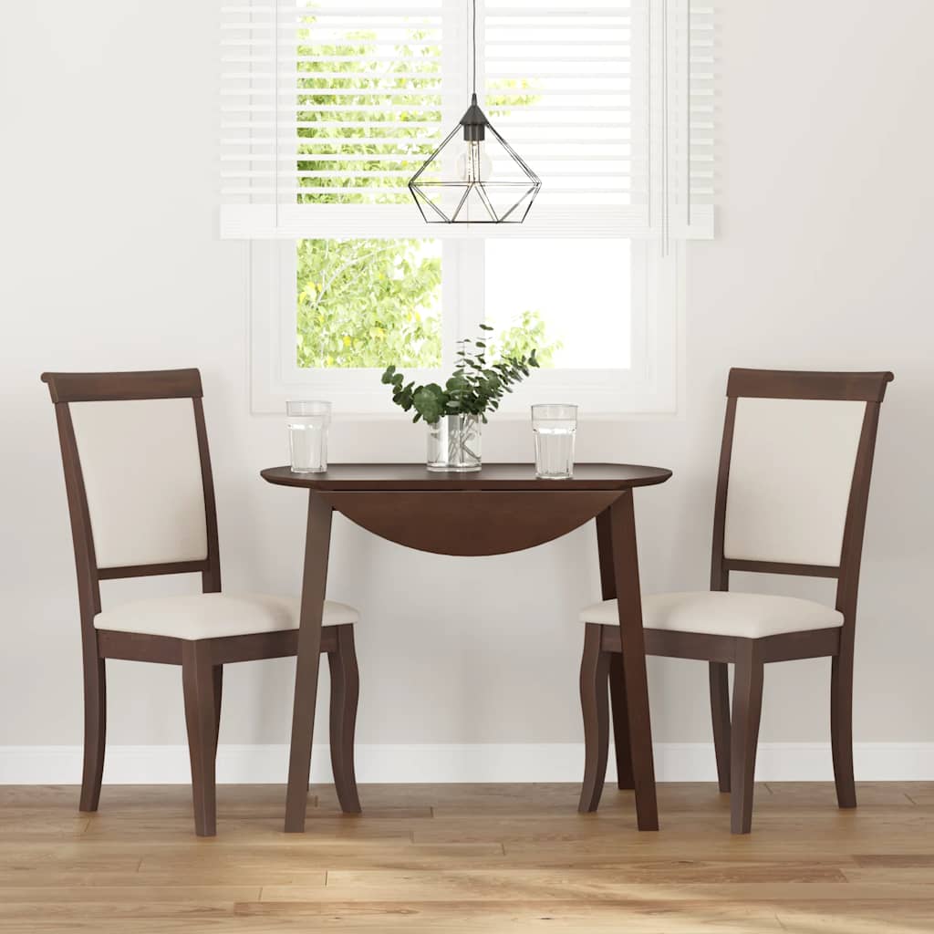 vidaXL Esszimmerstühle mit Kissen 2 Stk. Braun Massivholz Gummibaum