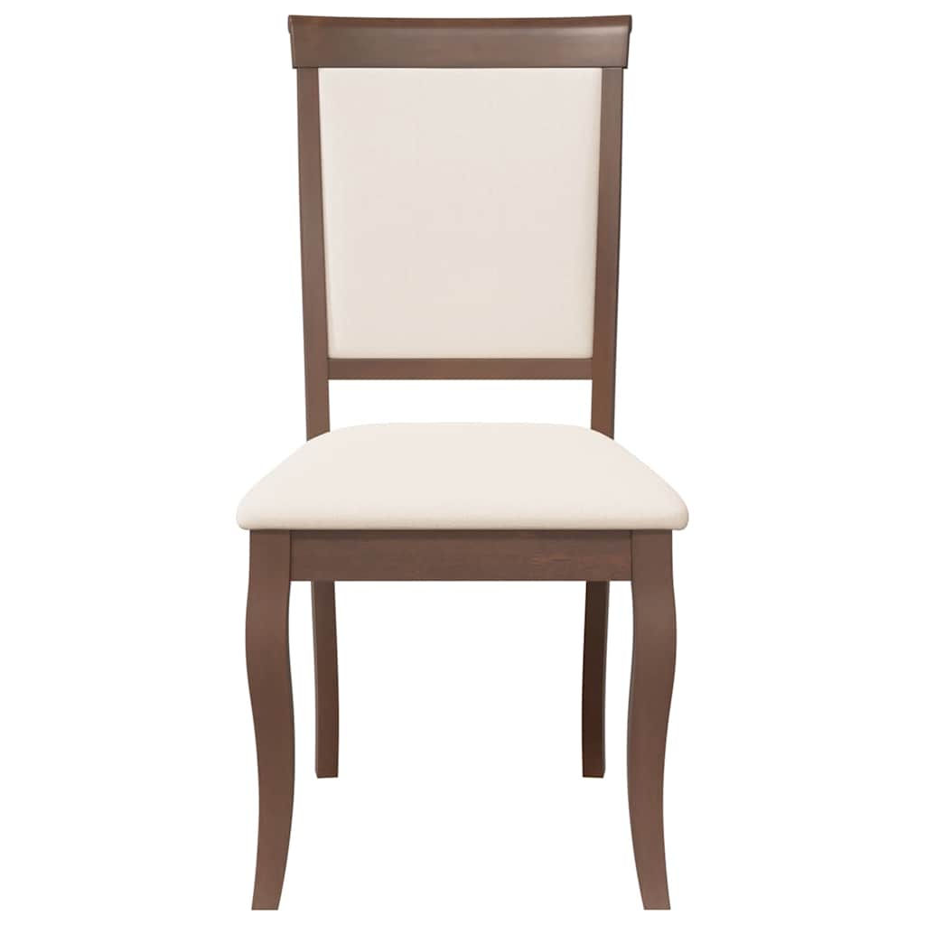 vidaXL Esszimmerstühle mit Kissen 2 Stk. Braun Massivholz Gummibaum