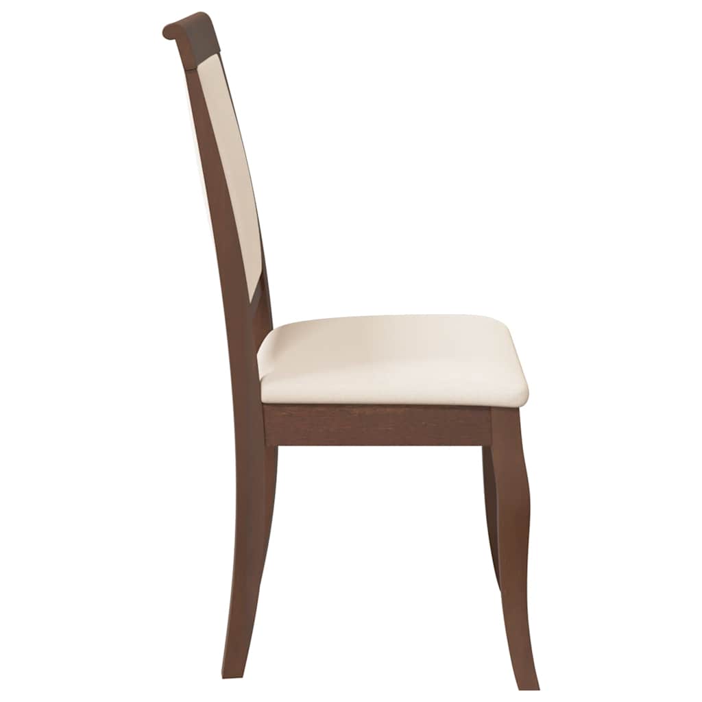 vidaXL Esszimmerstühle mit Kissen 2 Stk. Braun Massivholz Gummibaum
