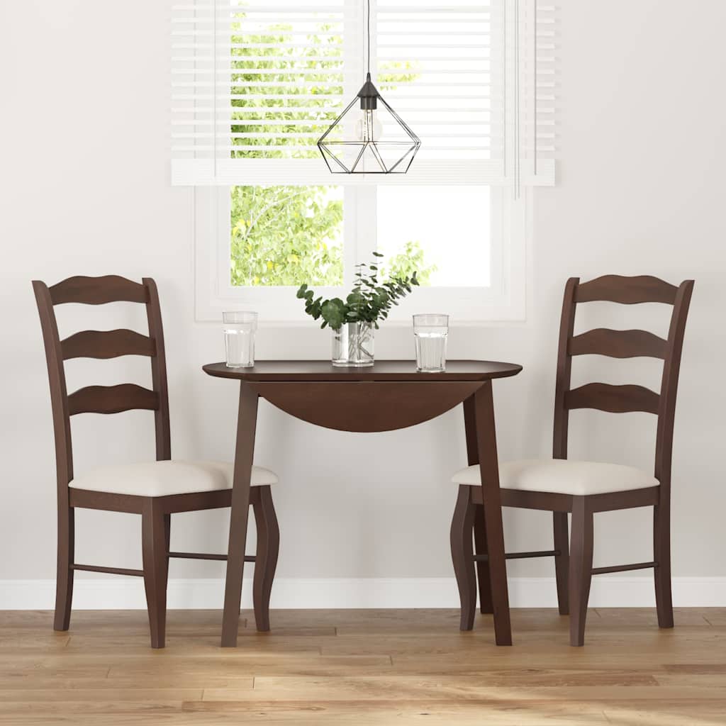 vidaXL Esszimmerstühle mit Kissen 2 Stk. Braun Massivholz Gummibaum