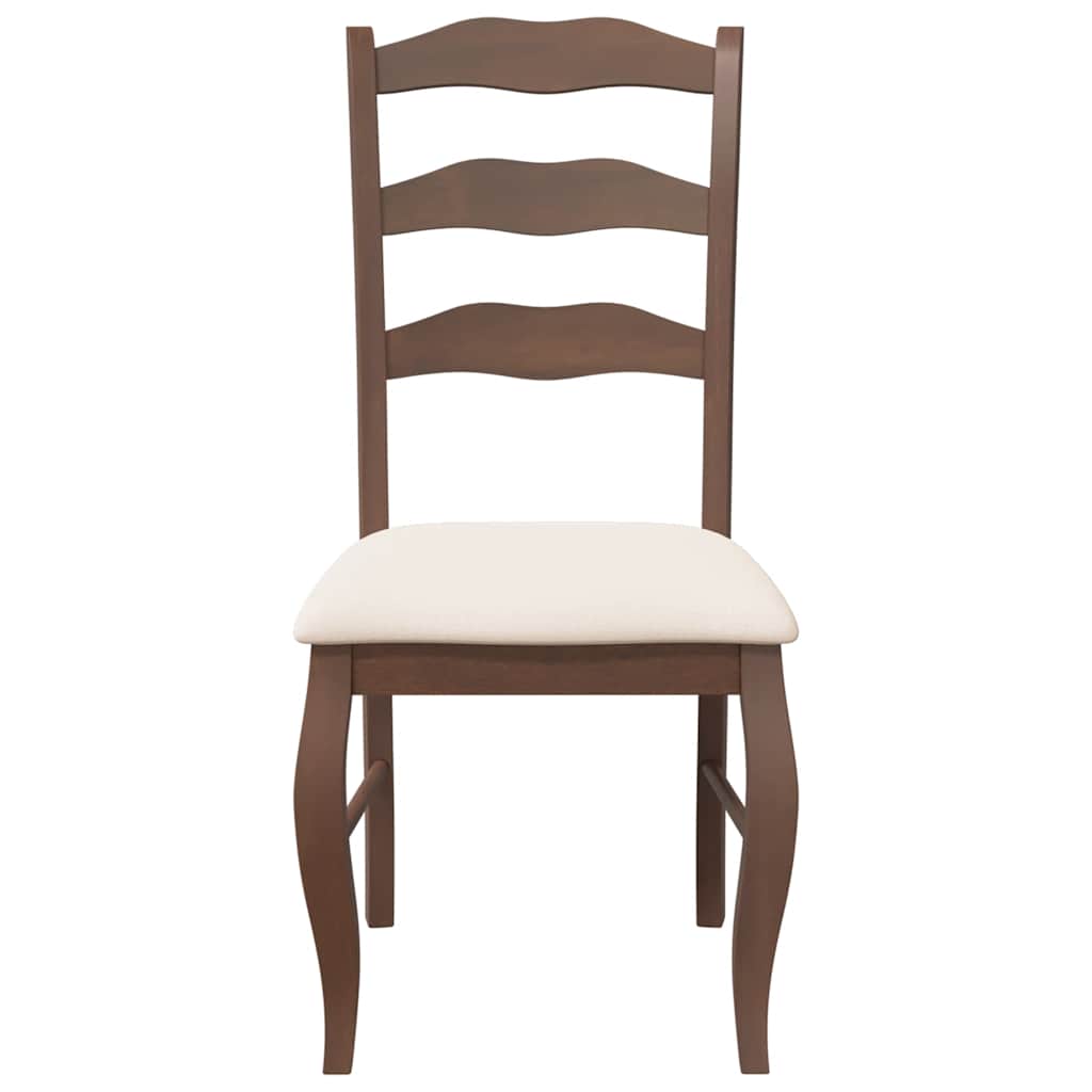 vidaXL Esszimmerstühle mit Kissen 2 Stk. Braun Massivholz Gummibaum