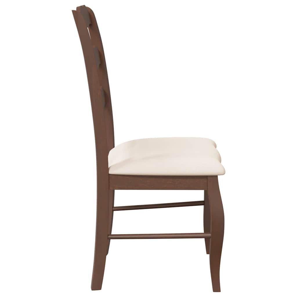 vidaXL Esszimmerstühle mit Kissen 2 Stk. Braun Massivholz Gummibaum