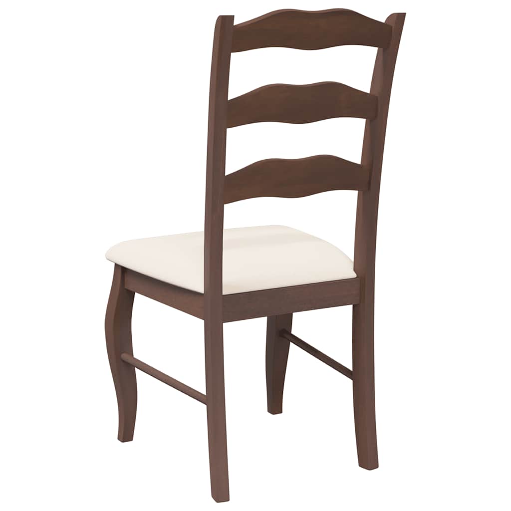 vidaXL Esszimmerstühle mit Kissen 2 Stk. Braun Massivholz Gummibaum