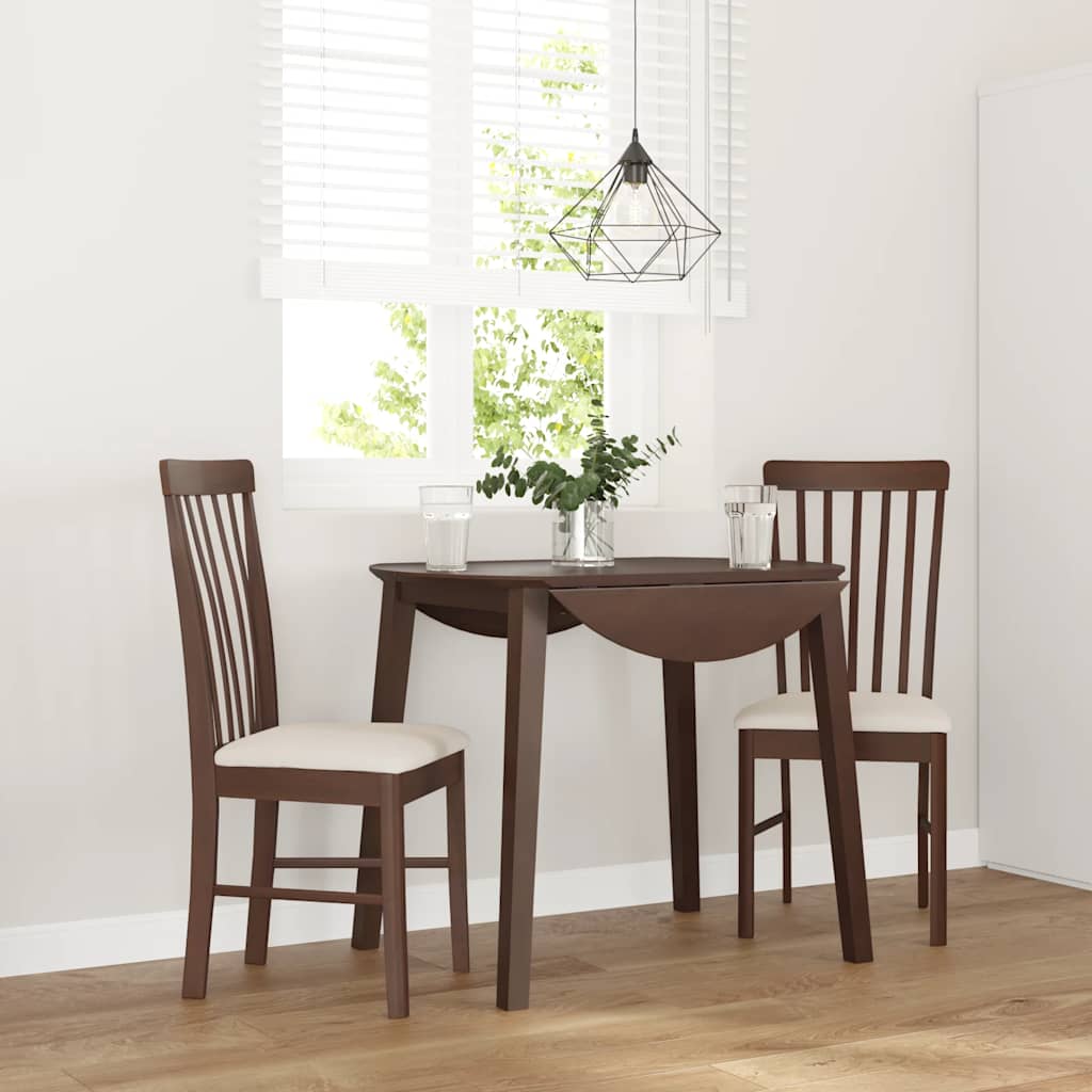 vidaXL Esszimmerstühle mit Kissen 2 Stk. Braun Massivholz Gummibaum