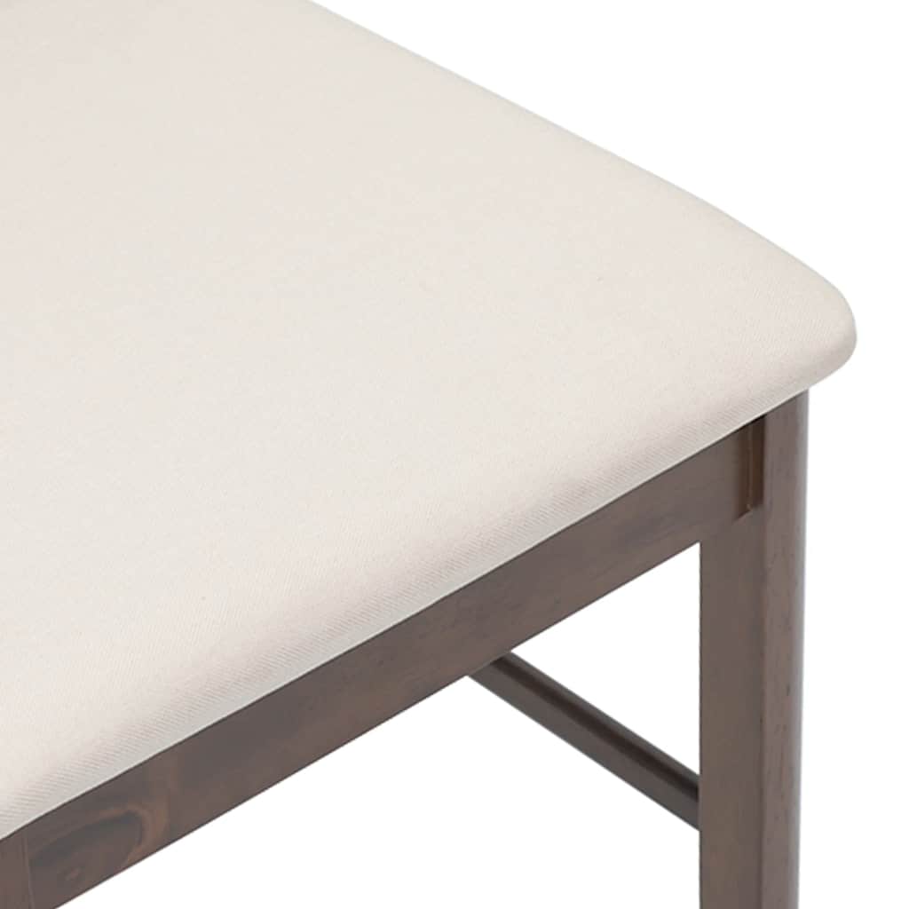 vidaXL Esszimmerstühle mit Kissen 2 Stk. Braun Massivholz Gummibaum