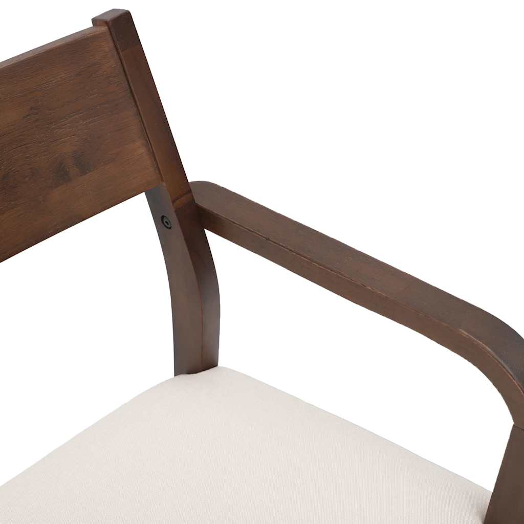 vidaXL Esszimmerstühle mit Kissen 2 Stk. Braun Massivholz Gummibaum