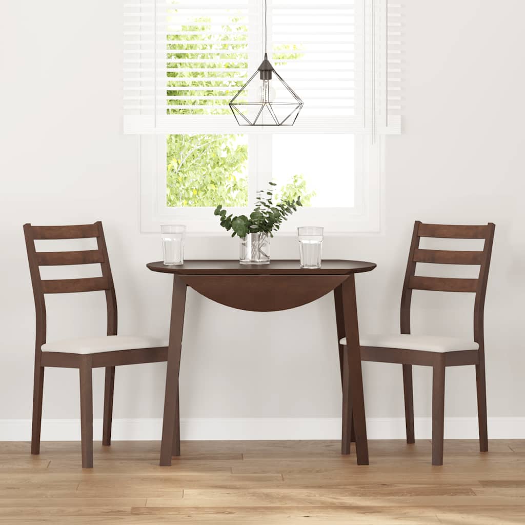 vidaXL Esszimmerstühle mit Kissen 2 Stk. Braun Massivholz Gummibaum