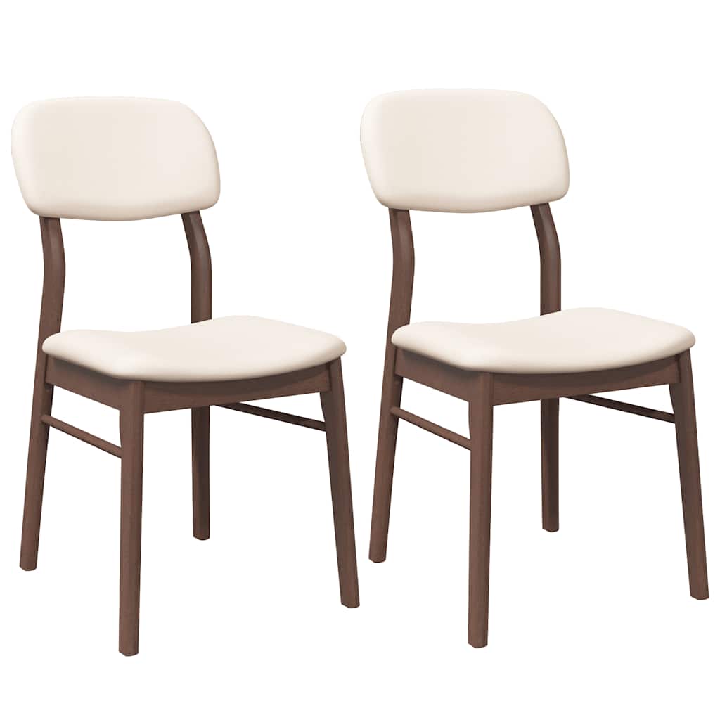 vidaXL Esszimmerstühle mit Kissen 2 Stk. Braun Massivholz Gummibaum