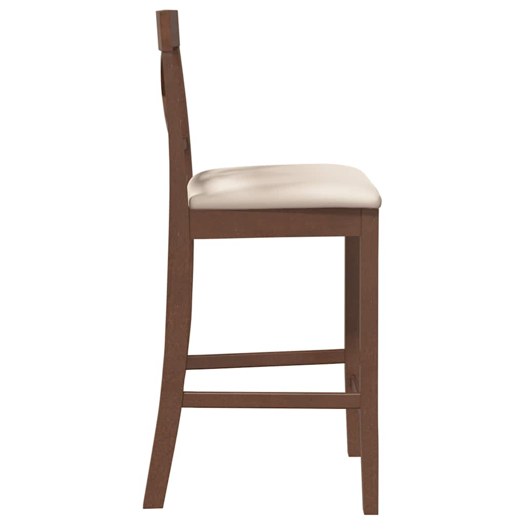 vidaXL Barhocker mit Kissen 2 Stk. Braun Massivholz Gummibaum