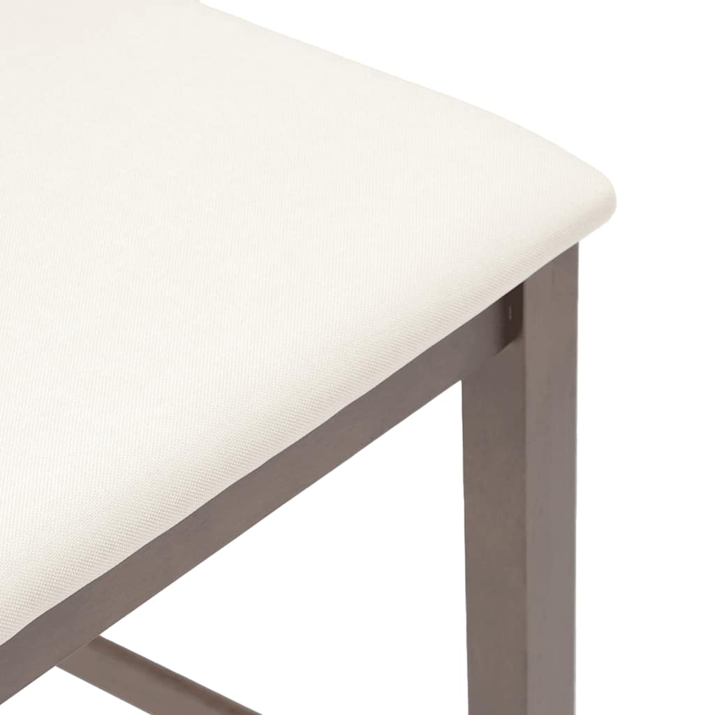 vidaXL Barhocker mit Kissen 2 Stk. Braun Massivholz Gummibaum