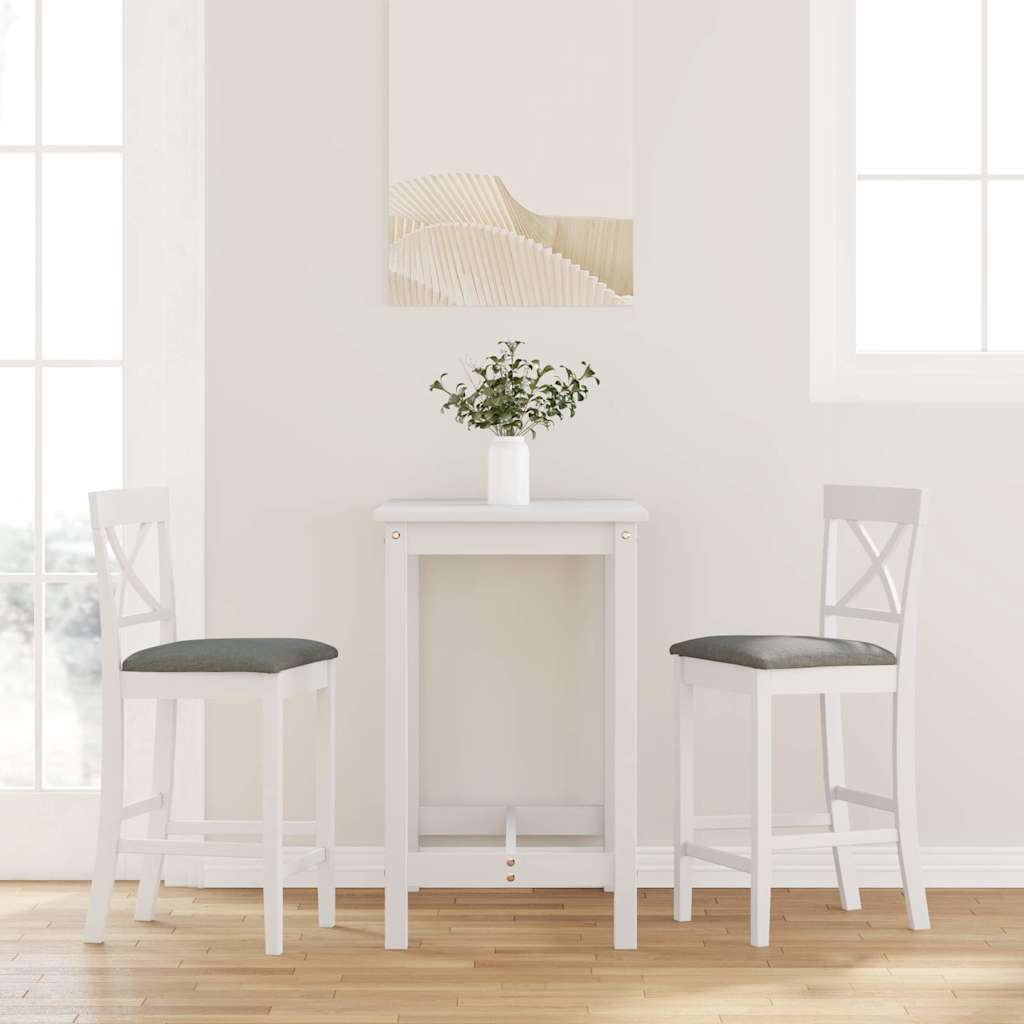 vidaXL Barhocker mit Kissen 2 Stk. Braun Massivholz Gummibaum