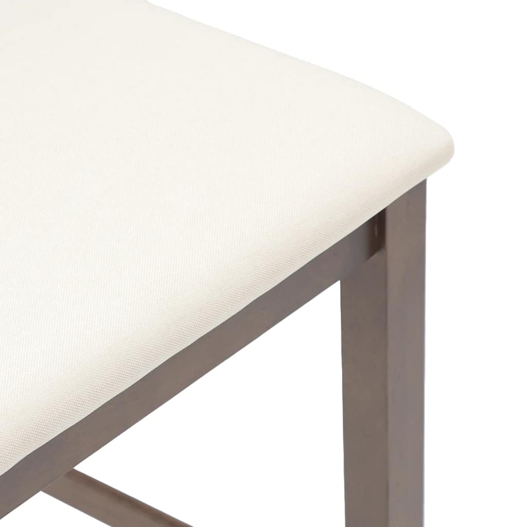 vidaXL Barhocker mit Kissen 2 Stk. Braun Massivholz Gummibaum