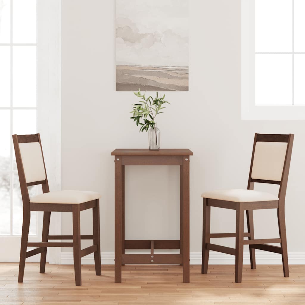 vidaXL Barhocker mit Kissen 2 Stk. Braun Massivholz Gummibaum
