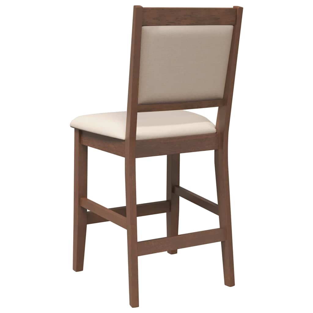 vidaXL Barhocker mit Kissen 2 Stk. Braun Massivholz Gummibaum