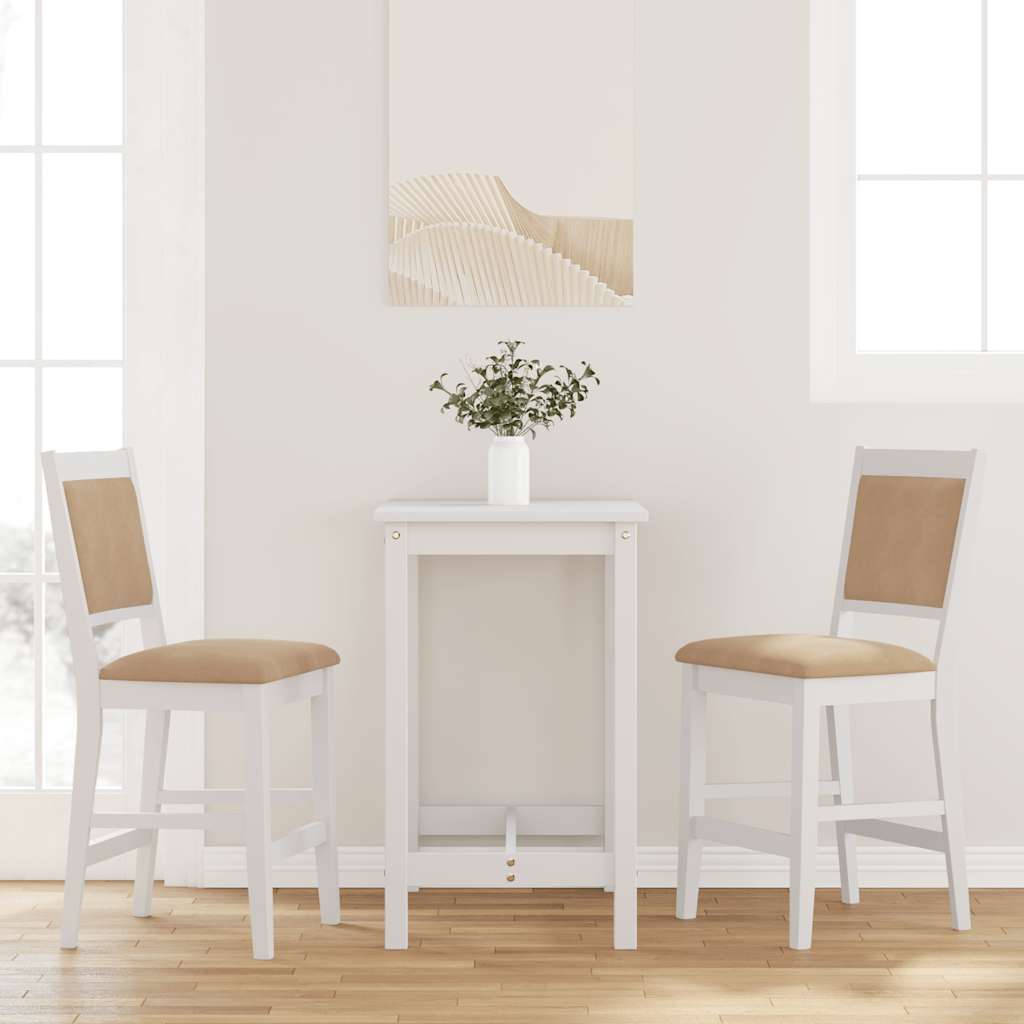 vidaXL Barhocker mit Kissen 2 Stk. Braun Massivholz Gummibaum