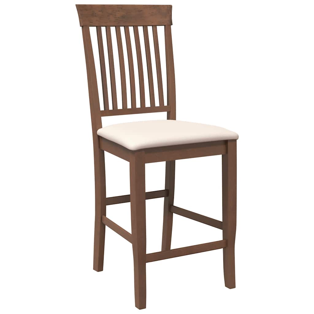 vidaXL Barhocker mit Kissen 2 Stk. Braun Massivholz Gummibaum