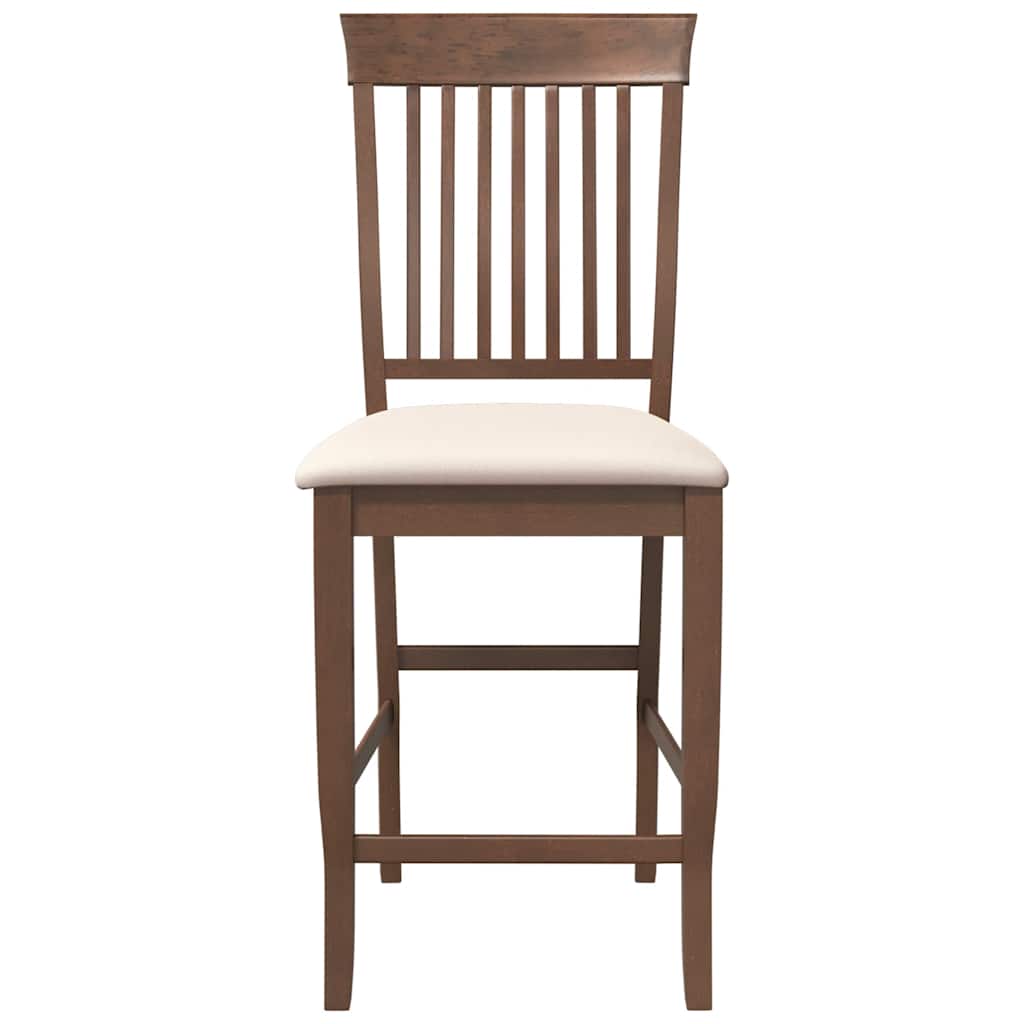 vidaXL Barhocker mit Kissen 2 Stk. Braun Massivholz Gummibaum