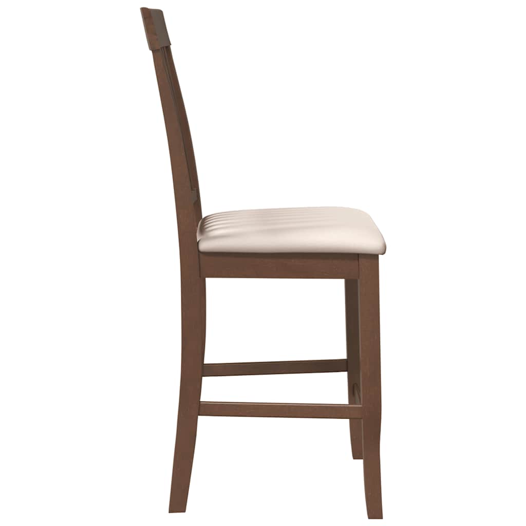 vidaXL Barhocker mit Kissen 2 Stk. Braun Massivholz Gummibaum