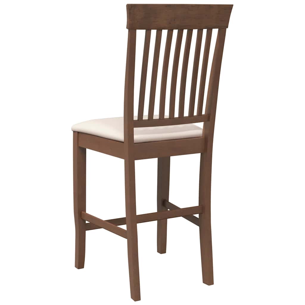 vidaXL Barhocker mit Kissen 2 Stk. Braun Massivholz Gummibaum