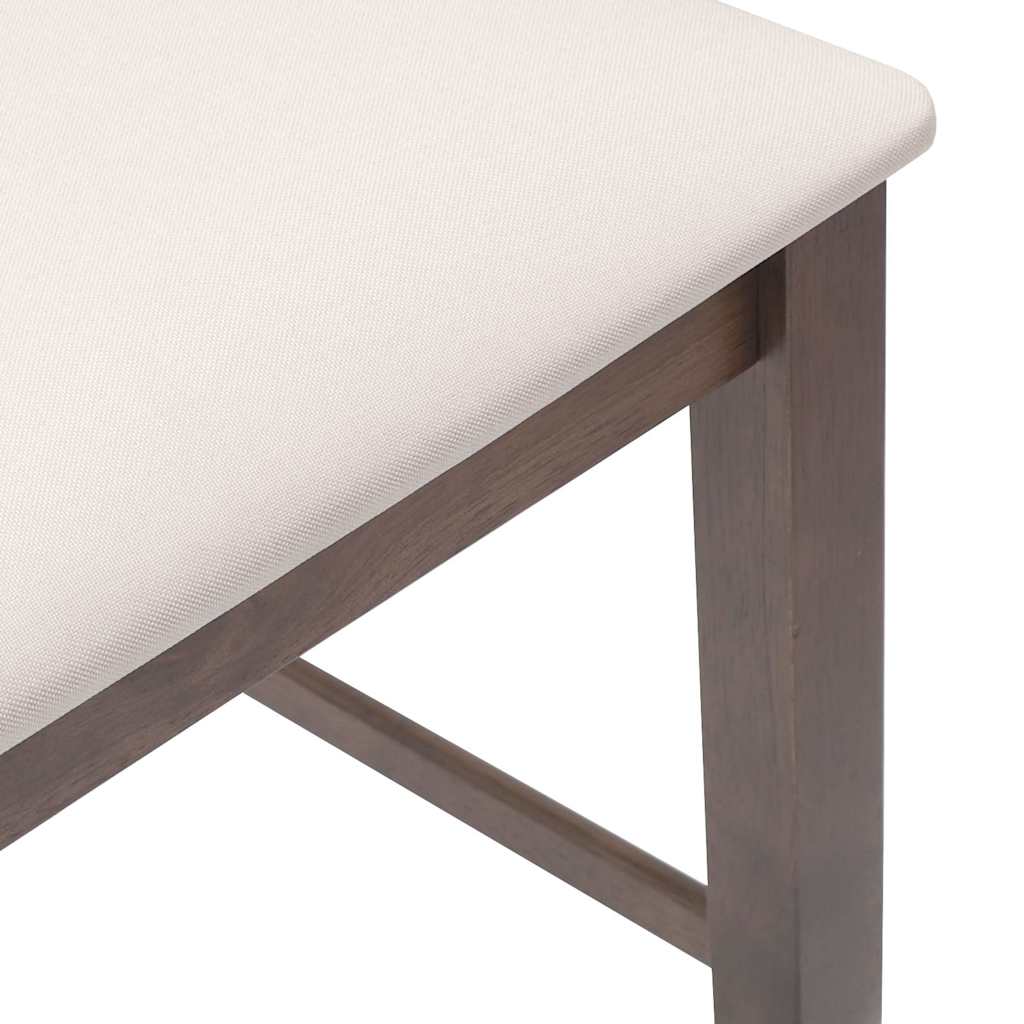 vidaXL Barhocker mit Kissen 2 Stk. Braun Massivholz Gummibaum