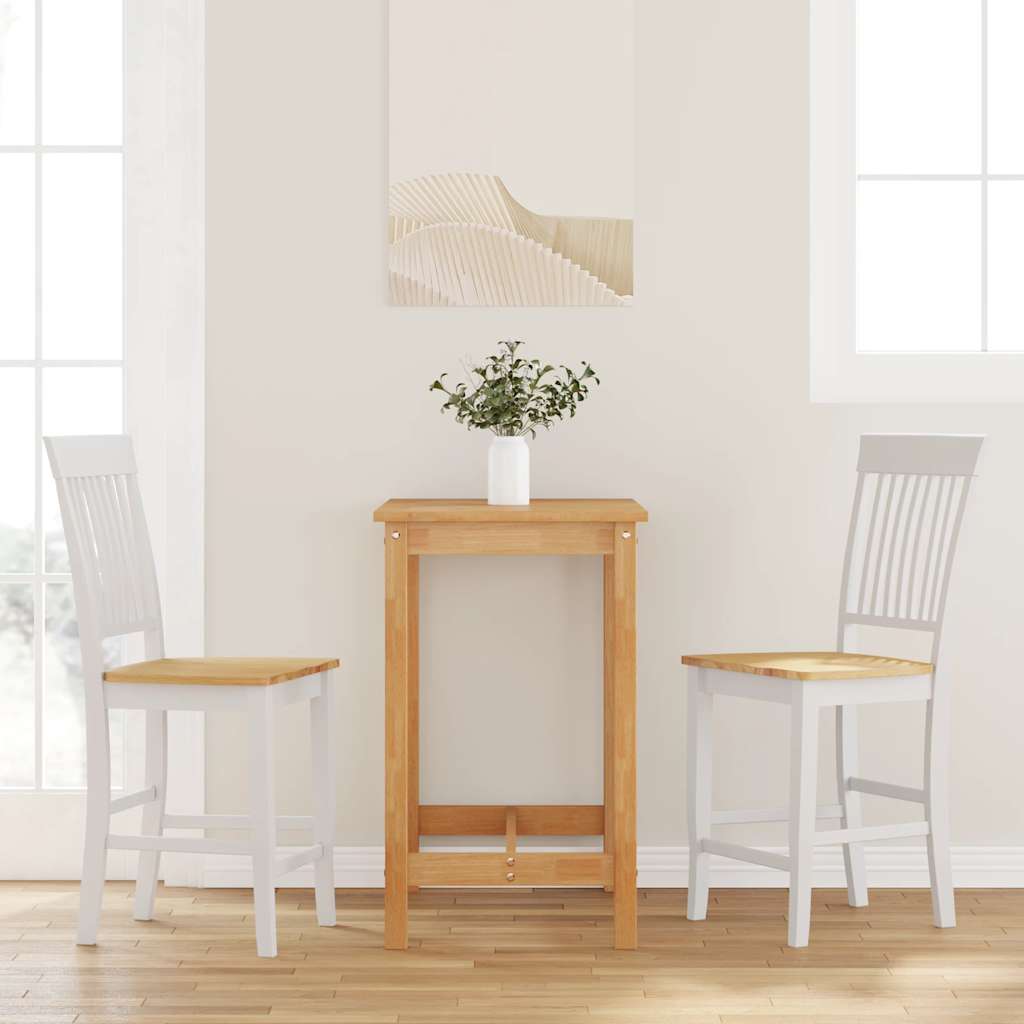 vidaXL Barhocker mit Kissen 2 Stk. Braun Massivholz Gummibaum