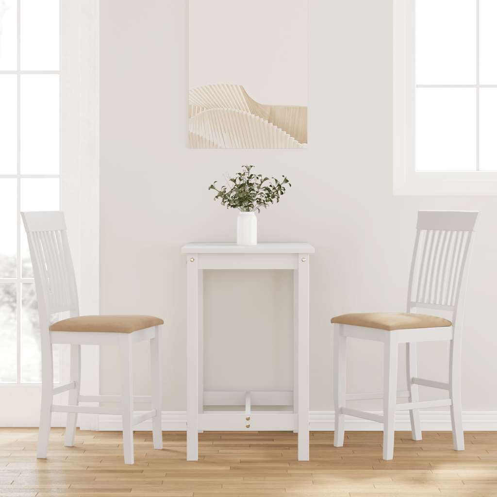 vidaXL Barhocker mit Kissen 2 Stk. Braun Massivholz Gummibaum