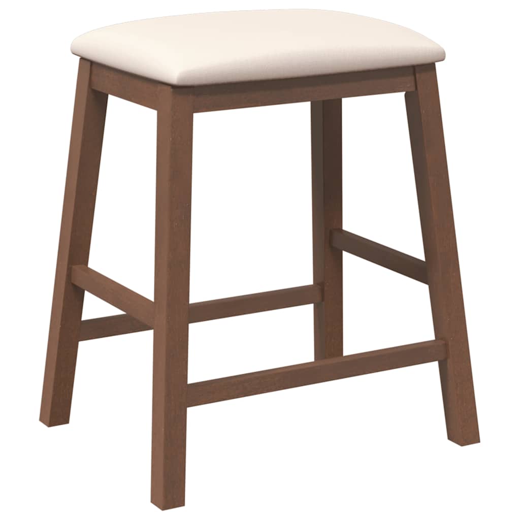 vidaXL Barstühle mit Kissen 2 Stk. Braun Massivholz Gummibaum