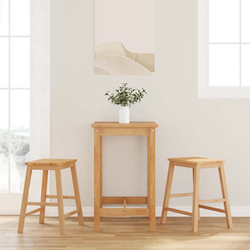 vidaXL Barstühle mit Kissen 2 Stk. Braun Massivholz Gummibaum