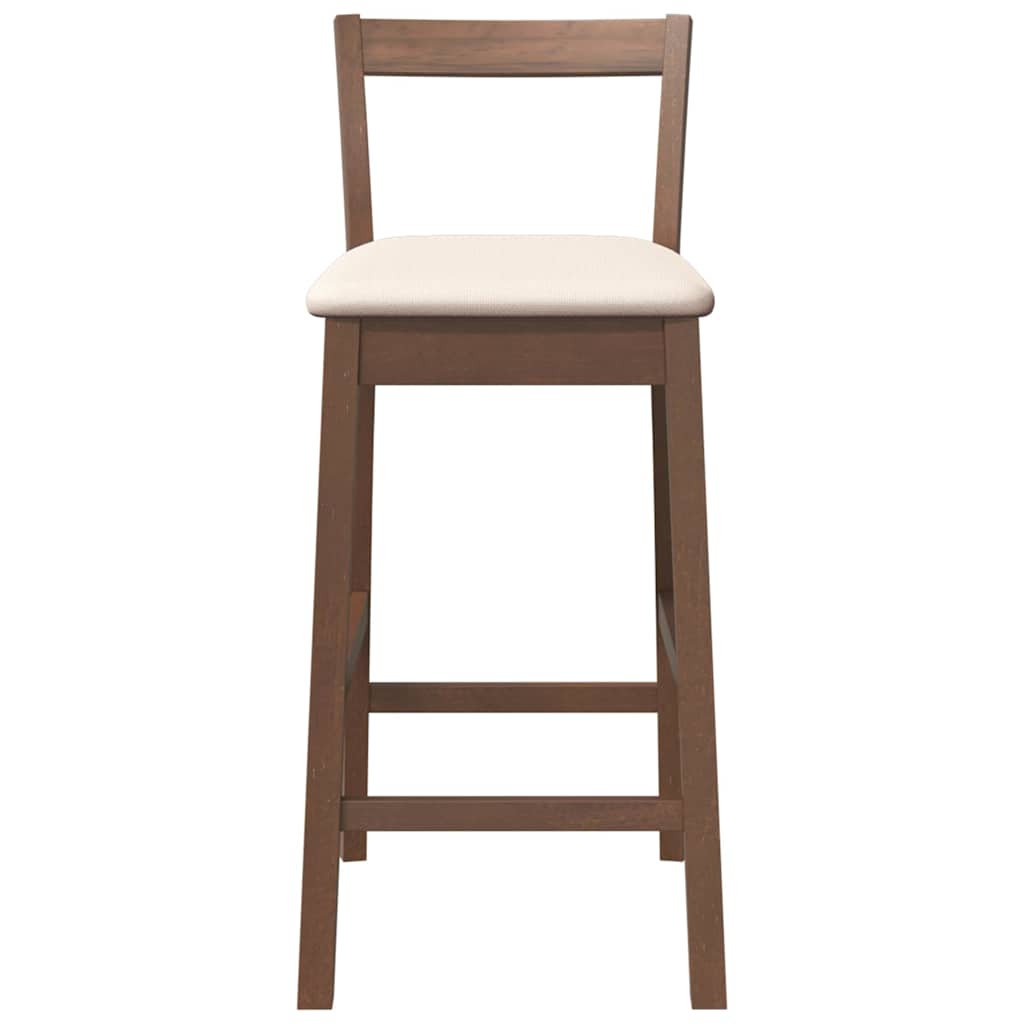 vidaXL Barhocker mit Kissen 2 Stk. Braun Massivholz Gummibaum