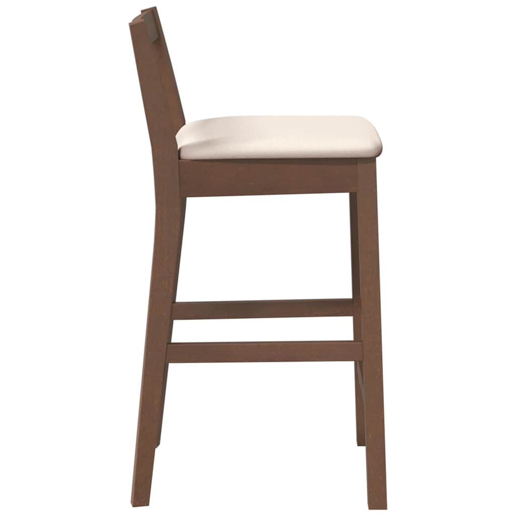 vidaXL Barhocker mit Kissen 2 Stk. Braun Massivholz Gummibaum