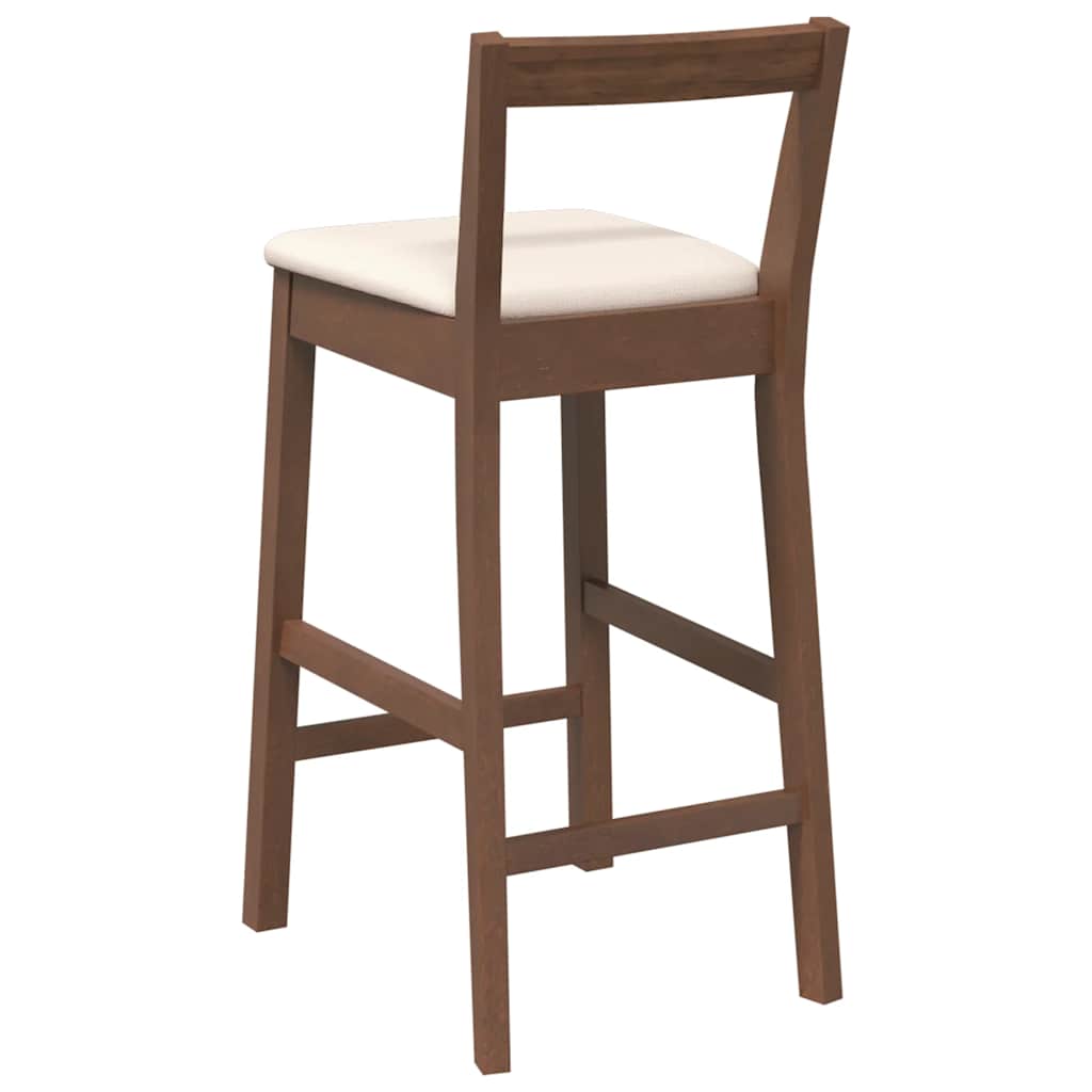 vidaXL Barhocker mit Kissen 2 Stk. Braun Massivholz Gummibaum