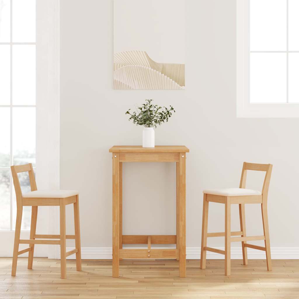 vidaXL Barhocker mit Kissen 2 Stk. Braun Massivholz Gummibaum