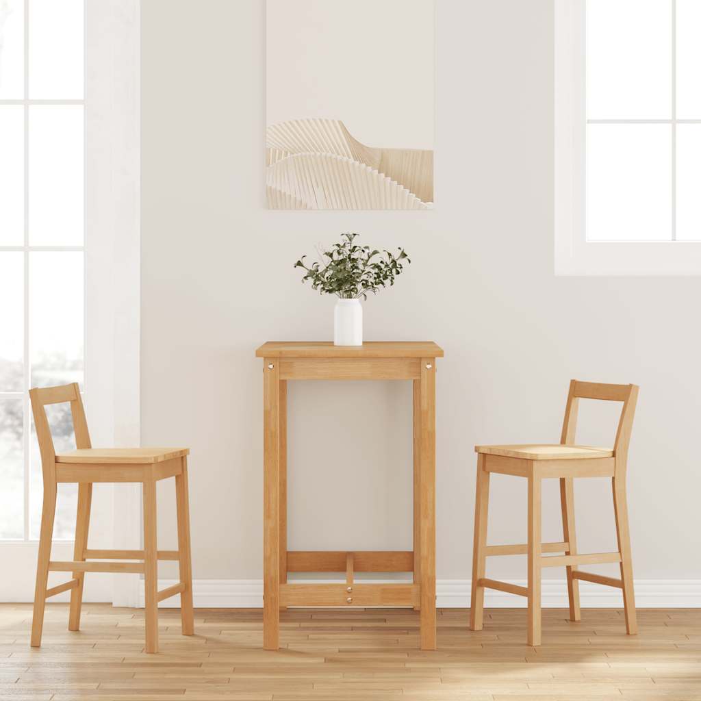 vidaXL Barhocker mit Kissen 2 Stk. Braun Massivholz Gummibaum