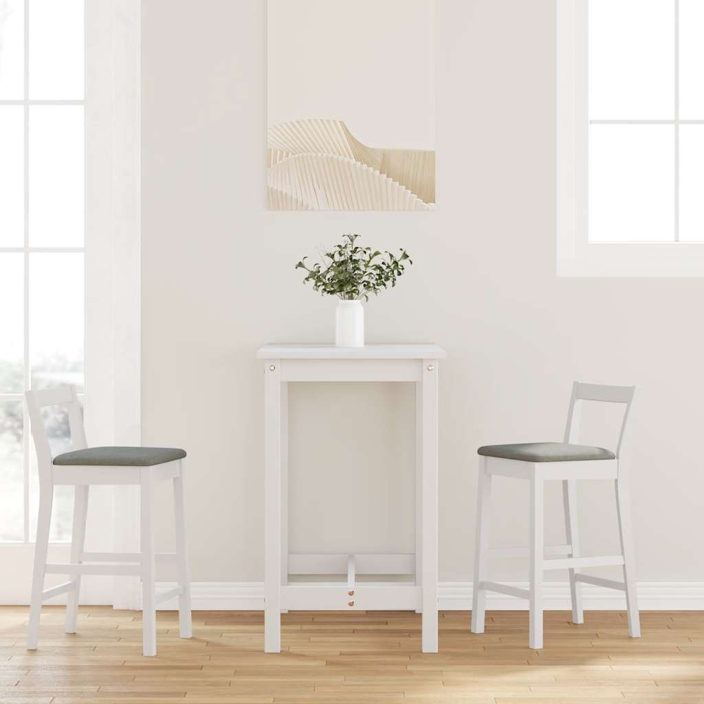 vidaXL Barhocker mit Kissen 2 Stk. Braun Massivholz Gummibaum