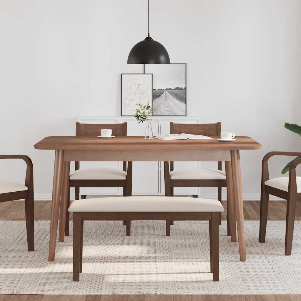 vidaXL Bank 90 cm Braun Massivholz Gummibaum