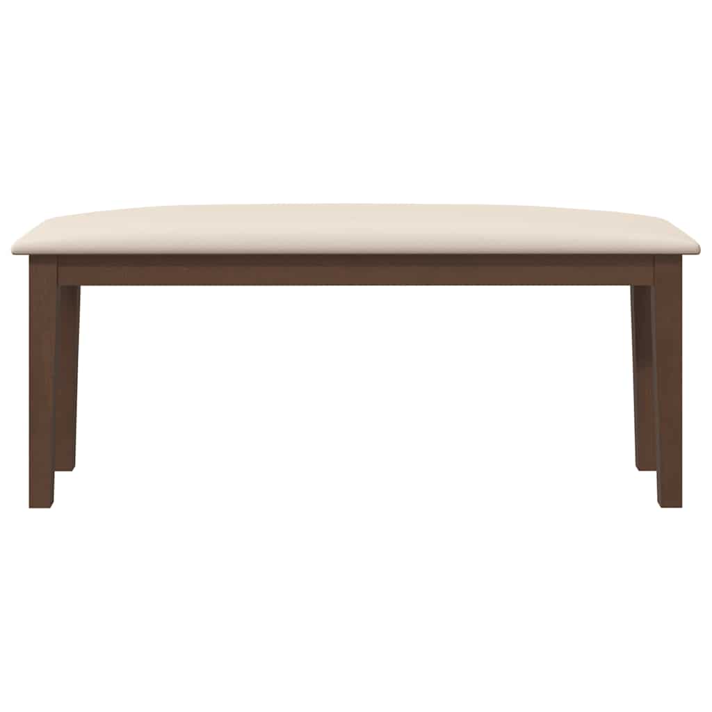 vidaXL Bank 110 cm Braun Massivholz Gummibaum