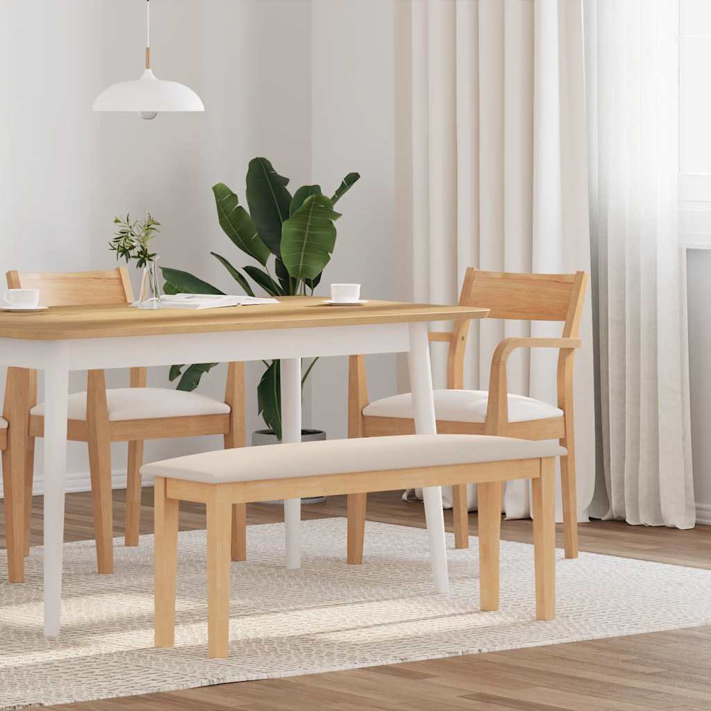 vidaXL Bank 110 cm Braun Massivholz Gummibaum