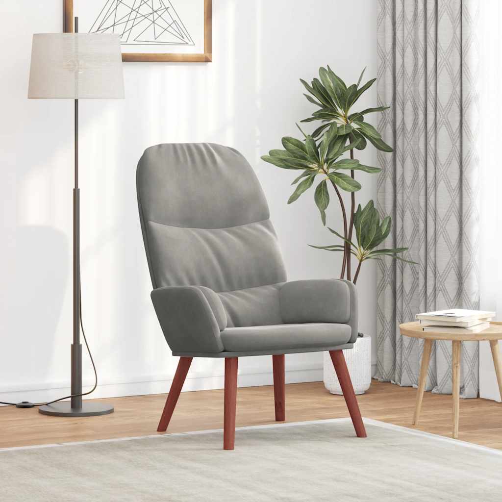 vidaXL Relaxsessel Hellgrau Samt