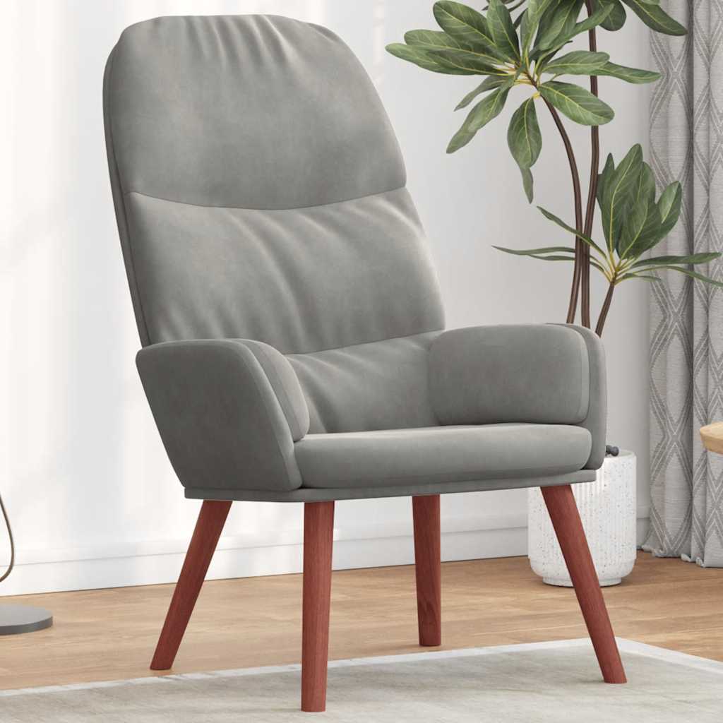 vidaXL Relaxsessel Hellgrau Samt