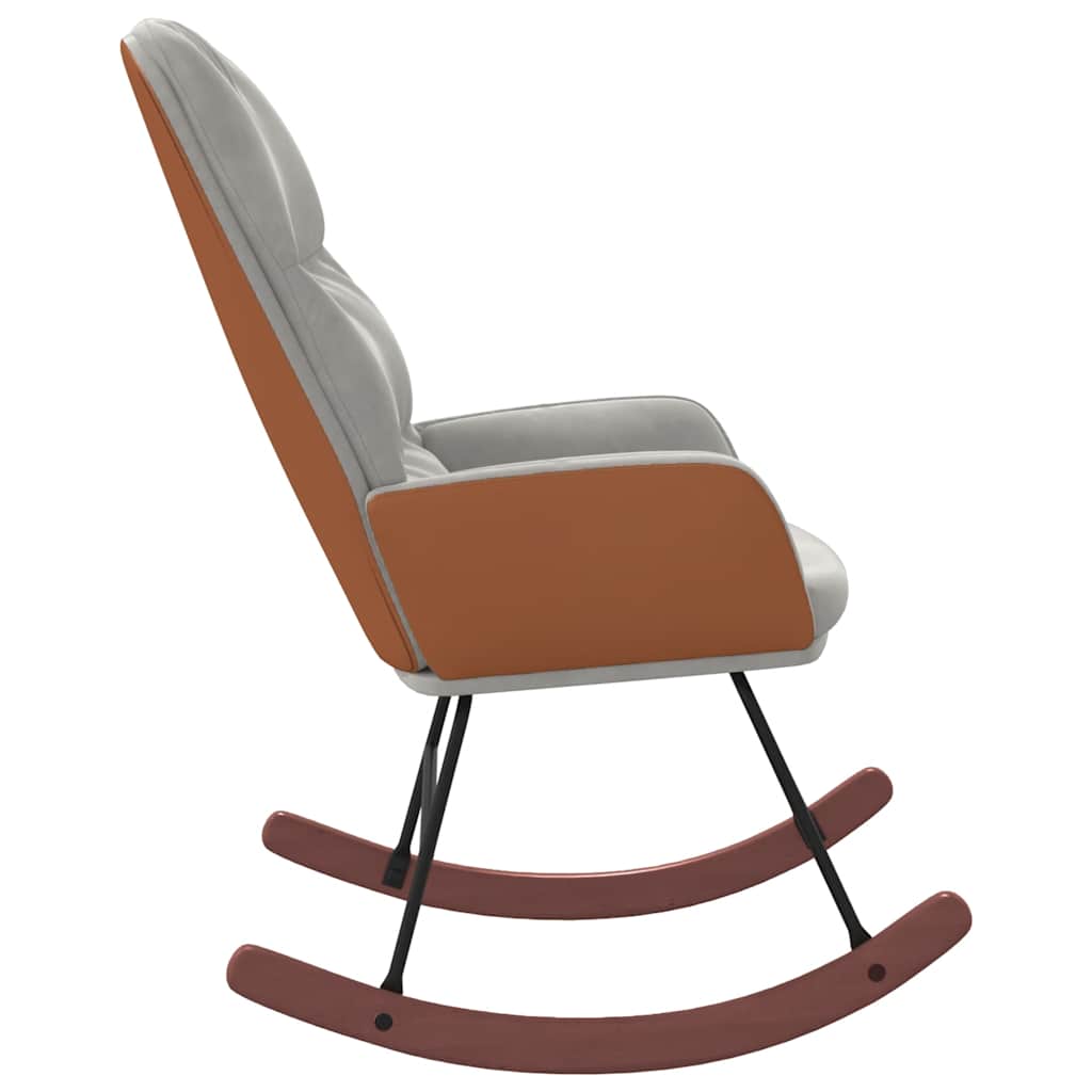 vidaXL Schaukelstuhl Hellgrau Samt