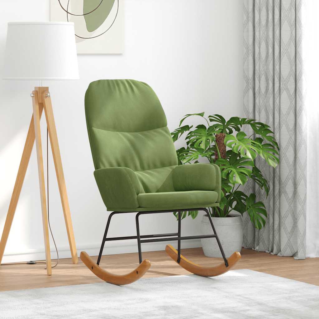 vidaXL Schaukelstuhl Hellgrau Samt