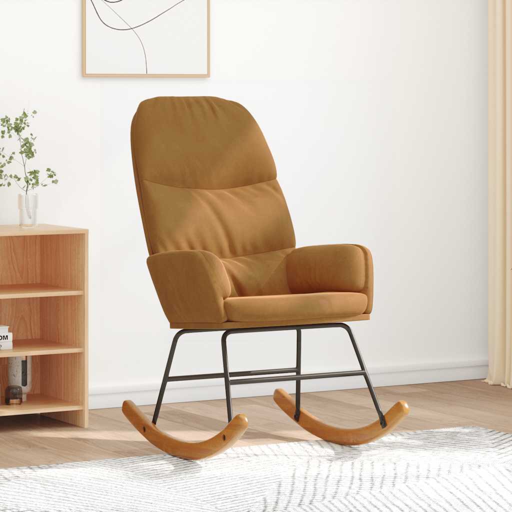 vidaXL Schaukelstuhl Hellgrau Samt